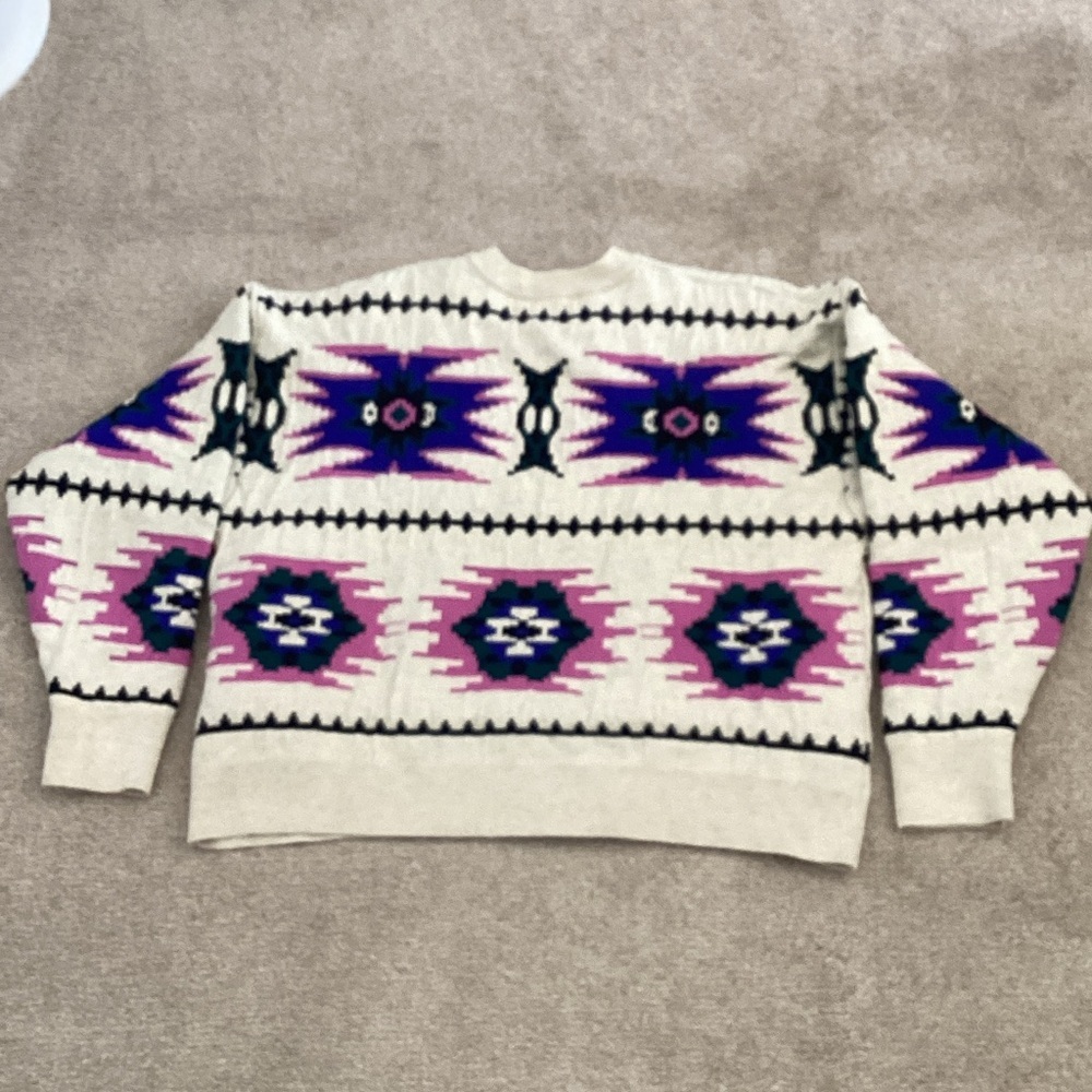 Aztec Patterned Cream Sweater - Picture 5 of 6